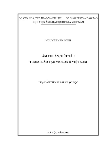 Luận án Âm chuẩn, tiết tấu trong đào tạo violon ở Việt Nam