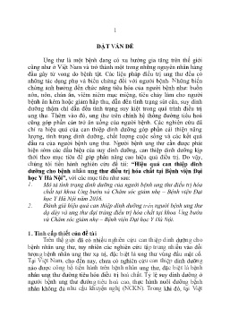 Luận án Hiệu quả can thiệp dinh dưỡng cho bệnh nhân ung thư điều trị hóa chất tại Bệnh viện Đại học Y Hà Nội