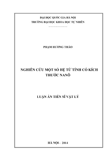 Luận án Nghiên cứu một số hệ từ tính có kích thước Nanô