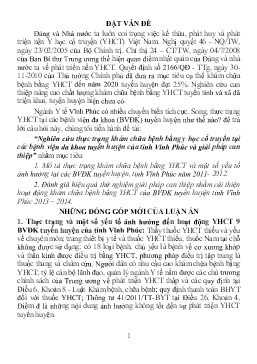 Luận án Nghiên cứu thực trạng khám chữa bệnh bằng y học cổ truyền tại các Bệnh viện Đa khoa tuyến huyện của tỉnh Vĩnh Phúc và giải pháp can thiệp