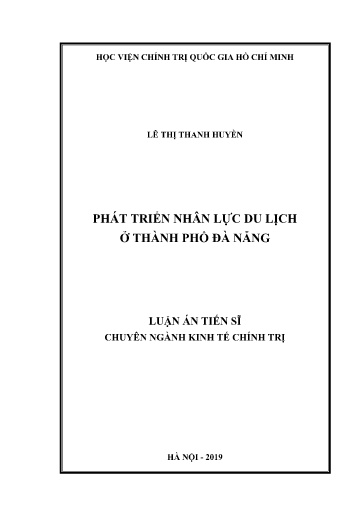 Luận án Phát triển nhân lực du lịch ở Thành phố Đà Nẵng