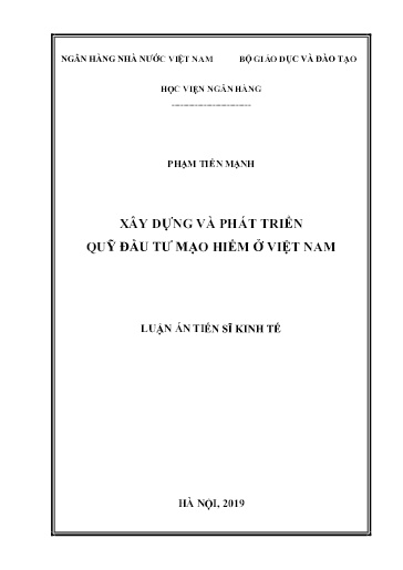 Luận án Xây dựng và phát triển quỹ đầu tư mạo hiểm ở Việt Nam