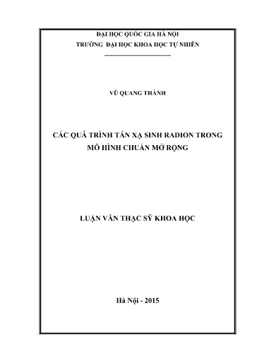 Luận văn Các quá trình tán xạ sinh Radion trong mô hình chuẩn mở rộng