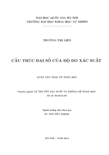 Luận văn Cấu trúc đại số của độ đo xác suất