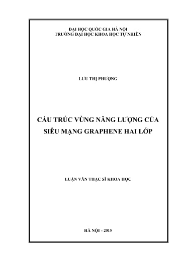 Luận văn Cấu trúc vùng năng lượng của siêu mạng Graphene hai lớp