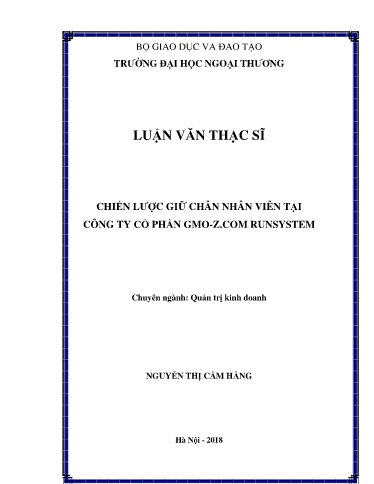 Luận văn Chiến lược giữ chân nhân viên tại Công ty cổ phần Gmo-z.com Runsystem
