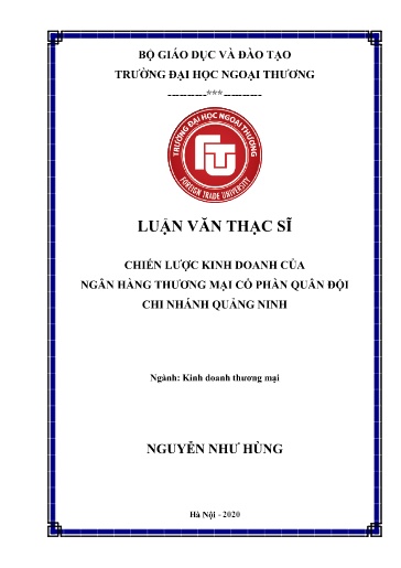 Luận văn Chiến lược kinh doanh của ngân hàng thương mại cổ phần quân đội chi nhánh Quảng Ninh