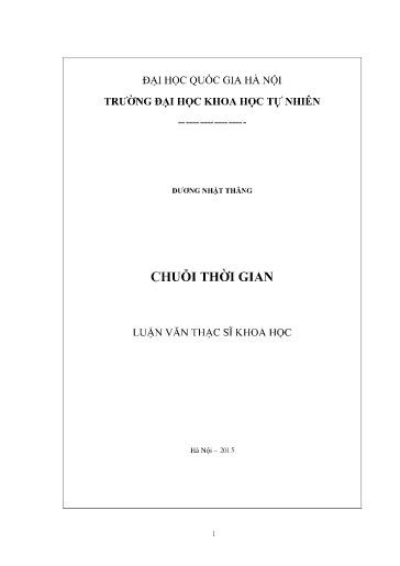 Luận văn Chuỗi thời gian