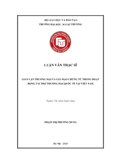Luận văn Gian lận thương mại và giả mạo chứng từ trong hoạt động tài trợ thương mại quốc tế tại Việt Nam