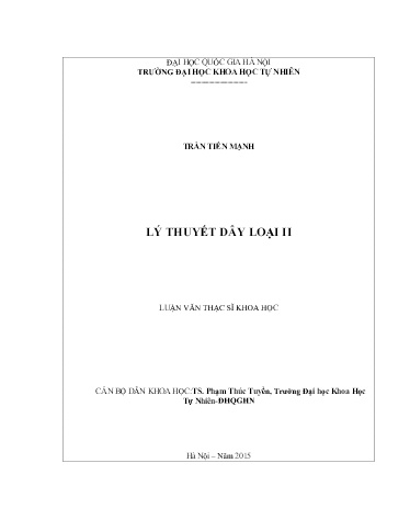 Luận văn Lý thuyết dây loại II