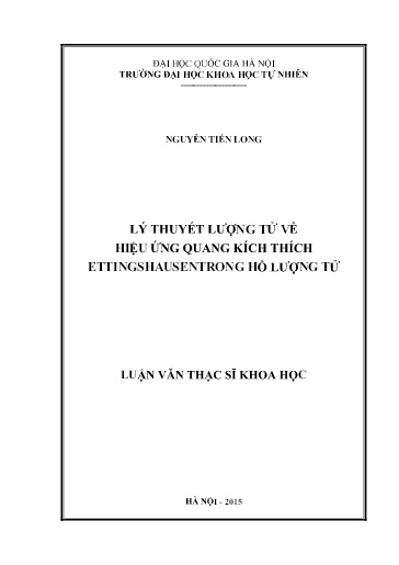 Luận văn Lý thuyết lượng tử về hiệu ứng quang kích thích Ettingshausen trong hố lượng tử