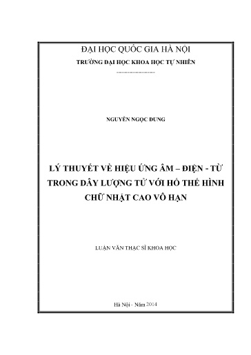 Luận văn Lý thuyết về hiệu ứng Âm – Điện - Từ trong dây lượng tử với hố thế hình chữ nhật cao vô hạn