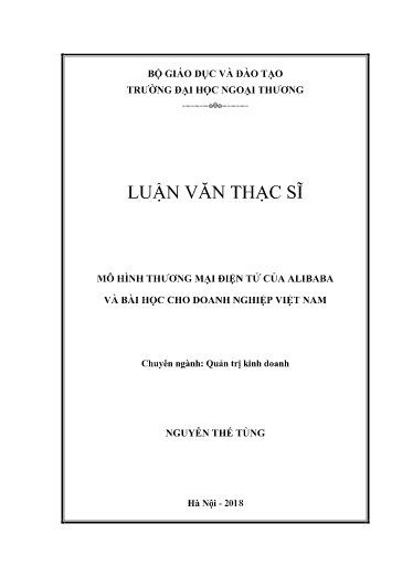 Luận văn Mô hình thương mại điện tử của Alibaba và bài học cho doanh nghiệp Việt Nam