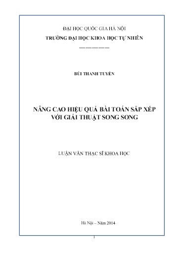 Luận văn Nâng cao hiệu quả bài toán sắp xếp với giải thuật song song