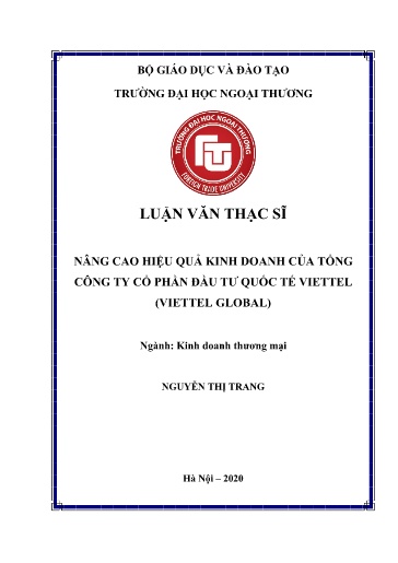 Luận văn Nâng cao hiệu quả kinh doanh của tổng Công ty Cổ phần Đầu tư Quốc tế Viettel (Viettel global)