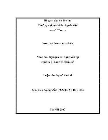Luận văn Nâng cao hiệu quả sử dụng vốn tại công ty di động Telecom Lào
