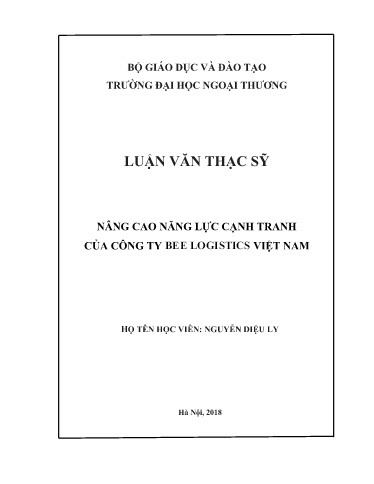 Luận văn Nâng cao năng lực cạnh tranh của Công ty Bee Logistics Việt Nam