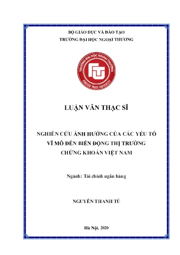 Luận văn Nghiên cứu ảnh hưởng của các yếu tố vĩ mô đến biến động thị trường chứng khoán Việt Nam