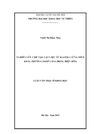 Luận văn Nghiên cứu chế tạo vật liệu từ hai pha cứng/mềm bằng phương pháp lắng đọng điện hóa