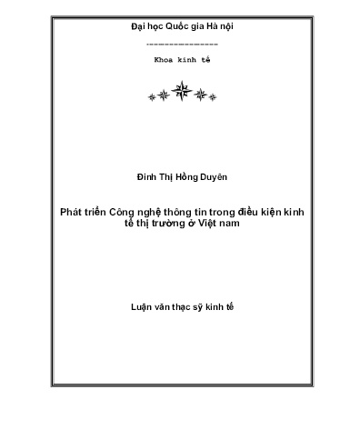 Luận văn Phát triển Công nghệ thông tin trong điều kiện kinh tế thị trường ở Việt Nam