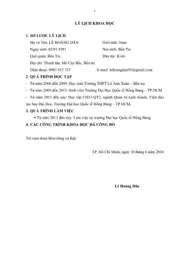 Luận văn Phát triển du lịch làng nghề tại Bến Tre