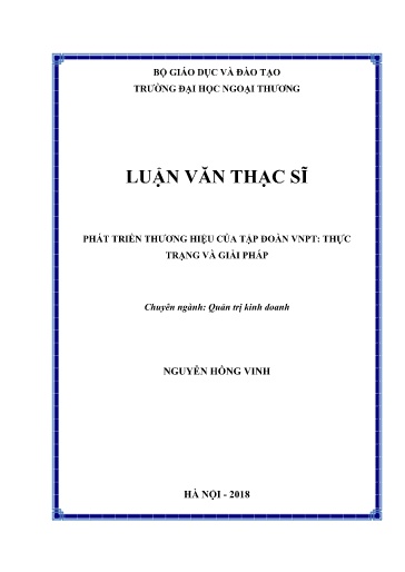 Luận văn Phát triển thương hiệu của Tập đoàn VNPT: Thực trạng và giải pháp