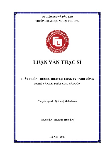 Luận văn Phát triển thương hiệu tại Công ty TNHH công nghệ và giải pháp CMC Sài Gòn