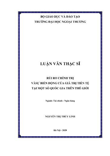 Luận văn Rủi ro chính trị và biến động của giá trị tiền tệ tại một số quốc gia trên thế giới