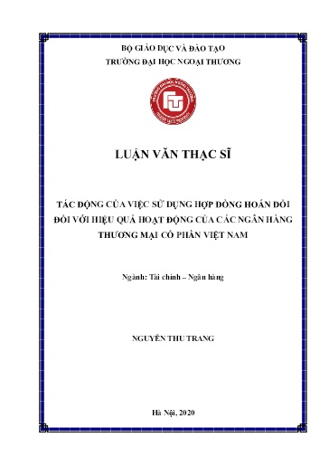 Luận văn Tác động của việc sử dụng hợp đồng hoán đổi đối với hiệu quả hoạt động của các Ngân hàng Thương mại cổ phần Việt Nam