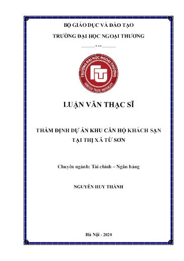 Luận văn Thẩm định dự án khu căn hộ khách sạn tại Thị xã Từ Sơn