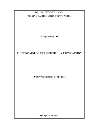 Luận văn Thiết kế một số vật liệu từ dựa trên Các Bon