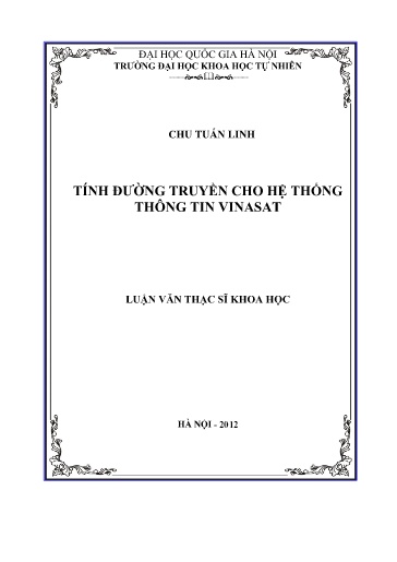 Luận văn Tính đường truyền cho hệ thống thông tin Vinasat