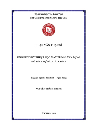 Luận văn Ứng dụng kỹ thuật học máy trong xây dựng mô hình dự báo tài chính