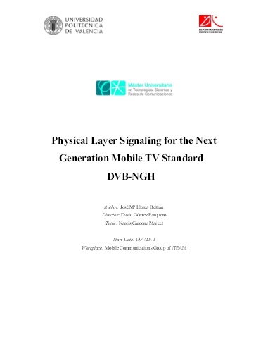 Thesis Physical Layer Signaling for the Next Generation Mobile TV Standard DVB-NGH