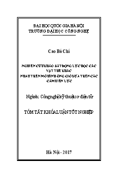 Tóm tắt Khóa luận Nghiên cứu khảo sát động lực học các vật thể khác nhau trên mô hình ống gió dựa trên các cảm biến lực